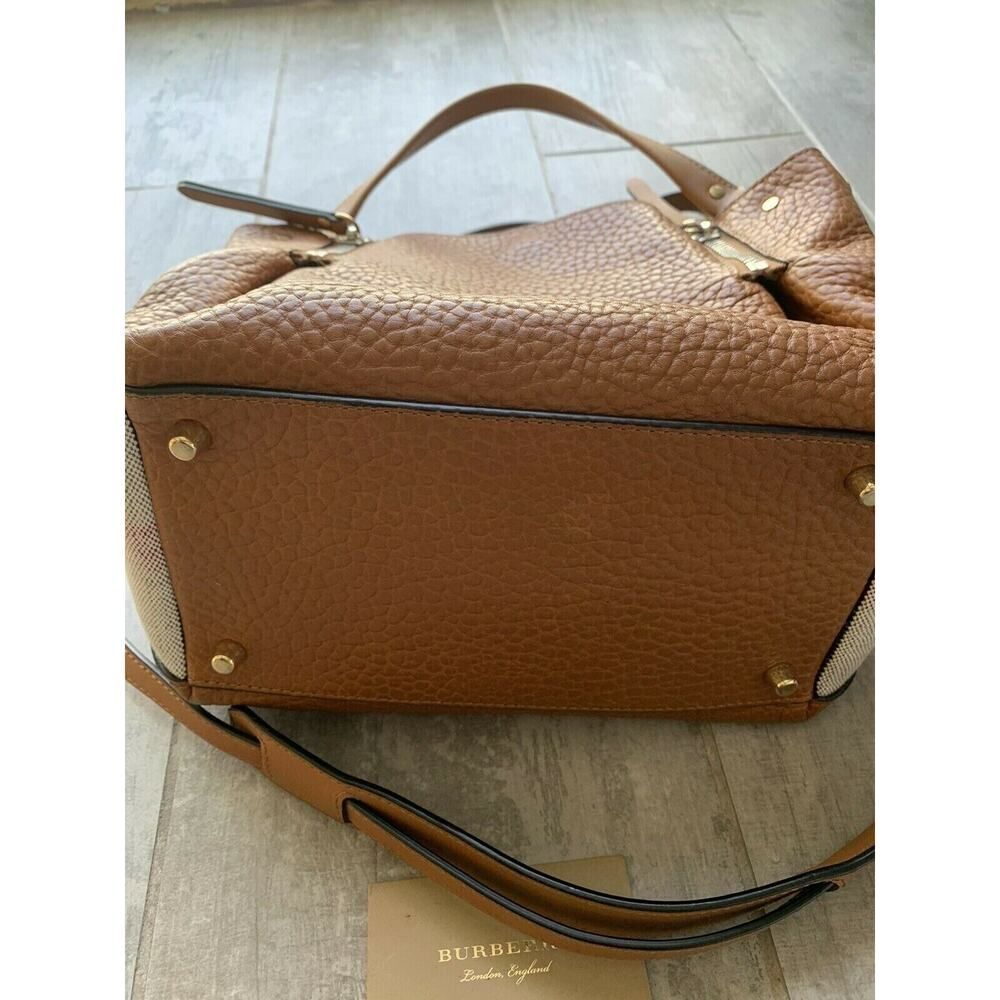 BURBERRY Small Maidstone Saddle Brown Leather Tote Designer Shoulder Bag - Picture 7 of 12